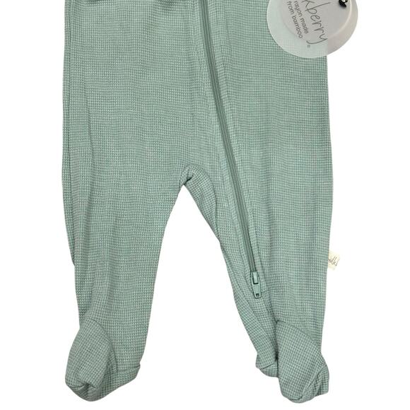 MILKBERRY Baby Bamboo Zippered Footie 0-3m NWT - Picture 4 of 4